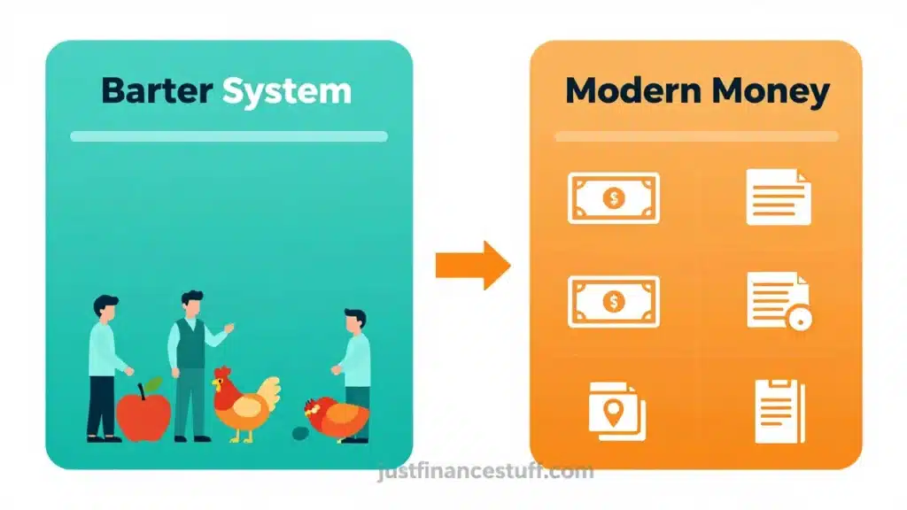barter vs money exchange comparison diagram